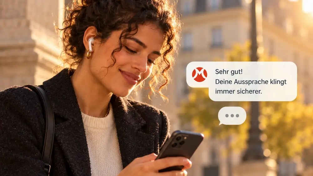 Lernende erhält in einer App Feedback zur Aussprache